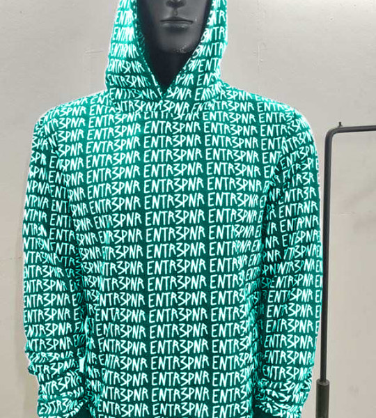 Turquoise ENTR3PNR Matrix Hoodie 