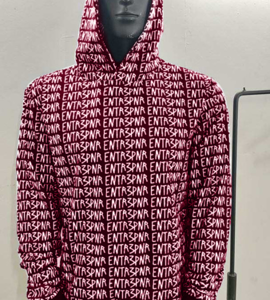 Burgundy ENTR3PNR Matrix Hoodie 