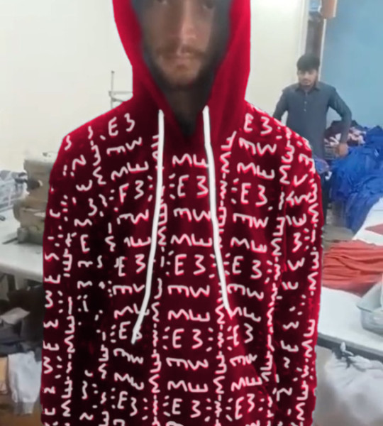 E3 Designer Crimson Matrix Hoodie