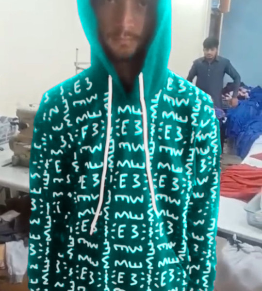E3 Designer Cyan Matrix Hoodie