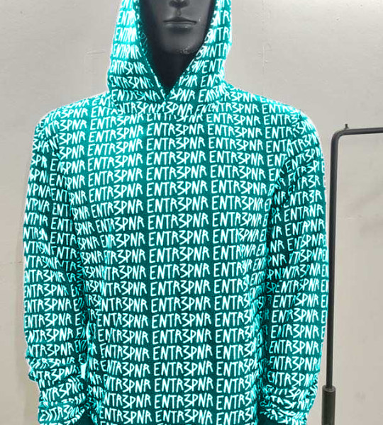 Cyan ENTR3PNR Matrix Hoodie 