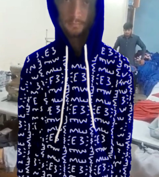 E3 Designer Dark Blue Matrix Hoodie