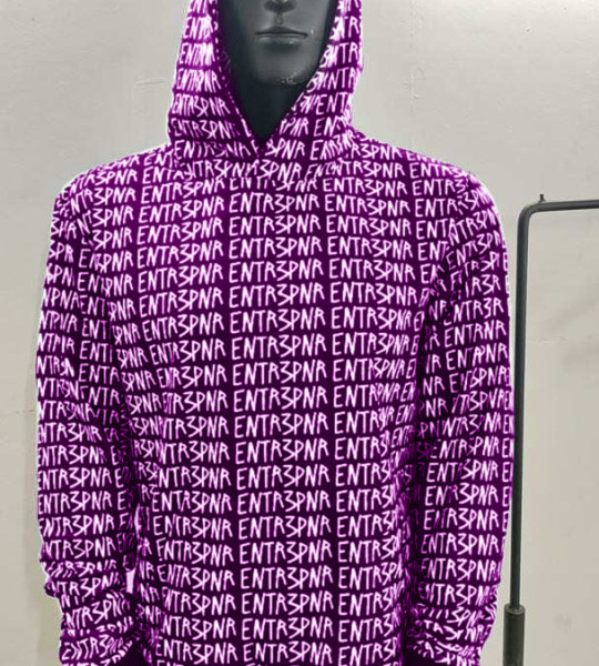 Dark Magenta ENTR3PNR Matrix Hoodie 