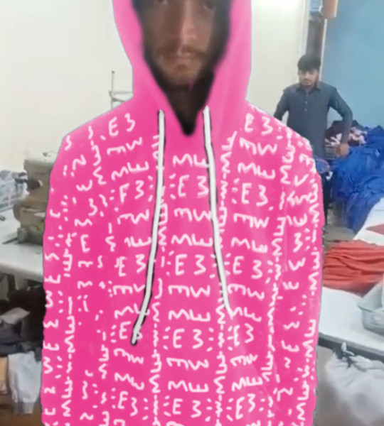 E3 Designer Pastel magenta Matrix Hoodie